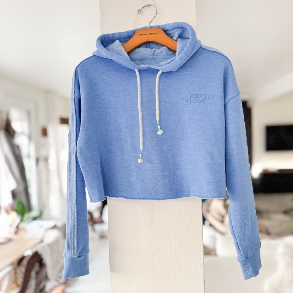 woodley + lowe blue cutoff hoodie
Marine Cropped